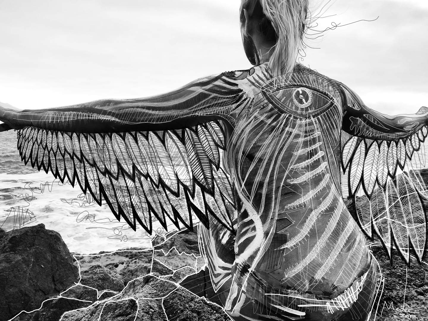 Mujer viento en la costa norte - La Chimba 