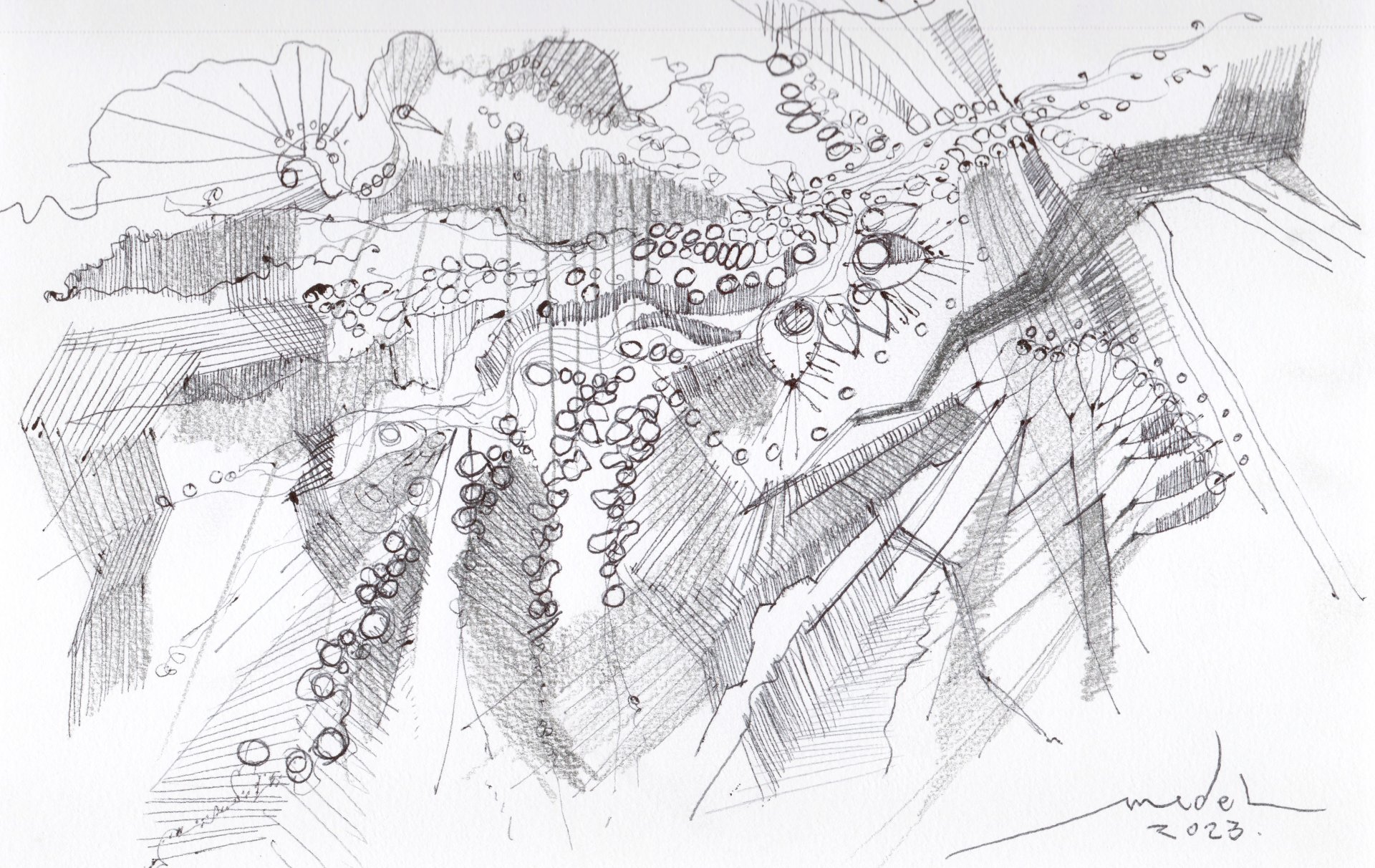 Ave flotando en mar de pensamientos que dialogan. 