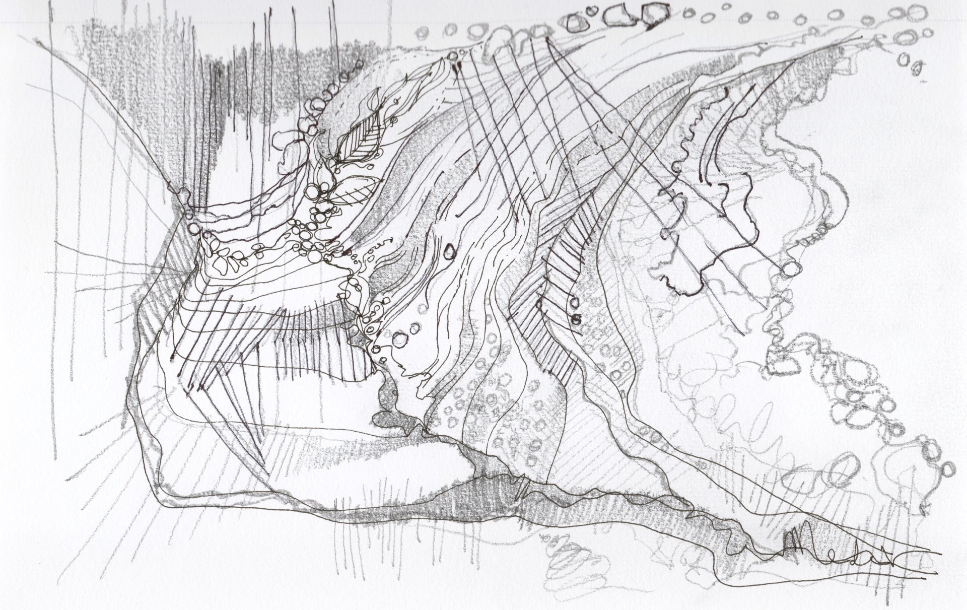 Quebrada arenera en el cerro 