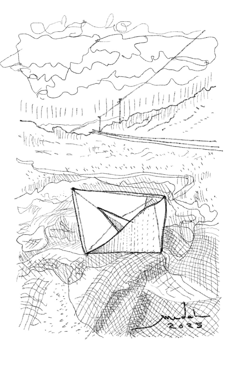 BARQUITO DE PAPEL EN LA LINEA DEL TREN 